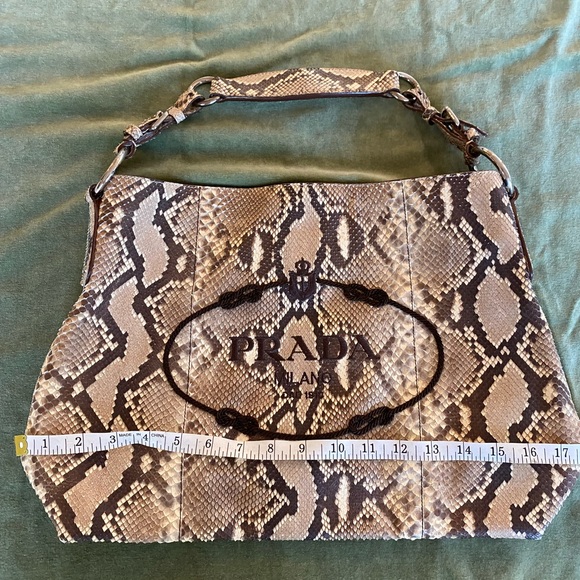 Prada Python Logo Hobo Roccia - Picture 4 of 14